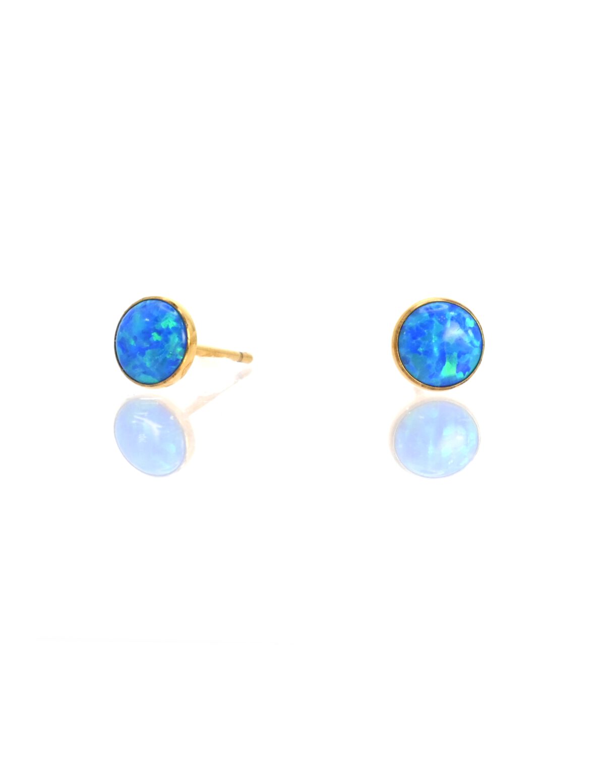 Flush-Mount Opal Stud Earrings – Sleek Gold Plated G23 Titanium Design - Image 9