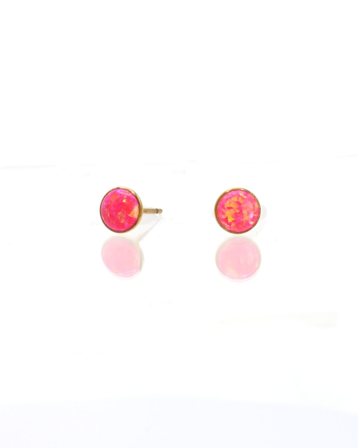 Flush-Mount Opal Stud Earrings – Sleek Gold Plated G23 Titanium Design - Image 7