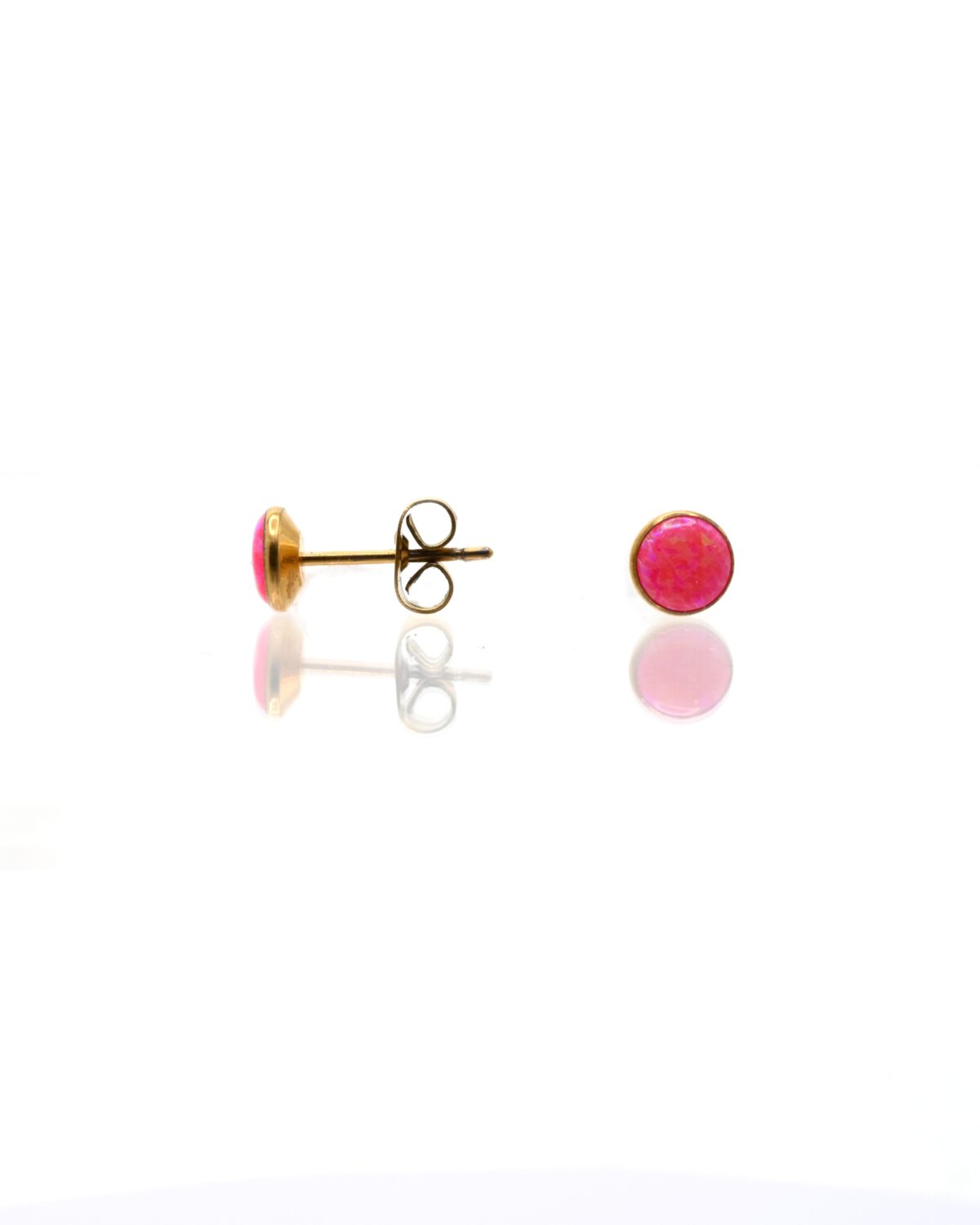 Flush-Mount Opal Stud Earrings – Sleek Gold Plated G23 Titanium Design - Image 8