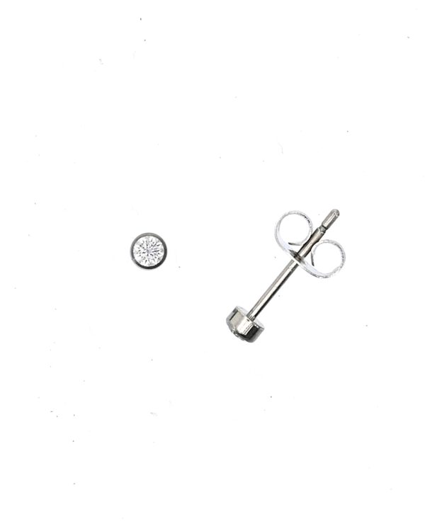 Classic 3mm CZ Stud Earrings in Pure Titanium with Flush Setting