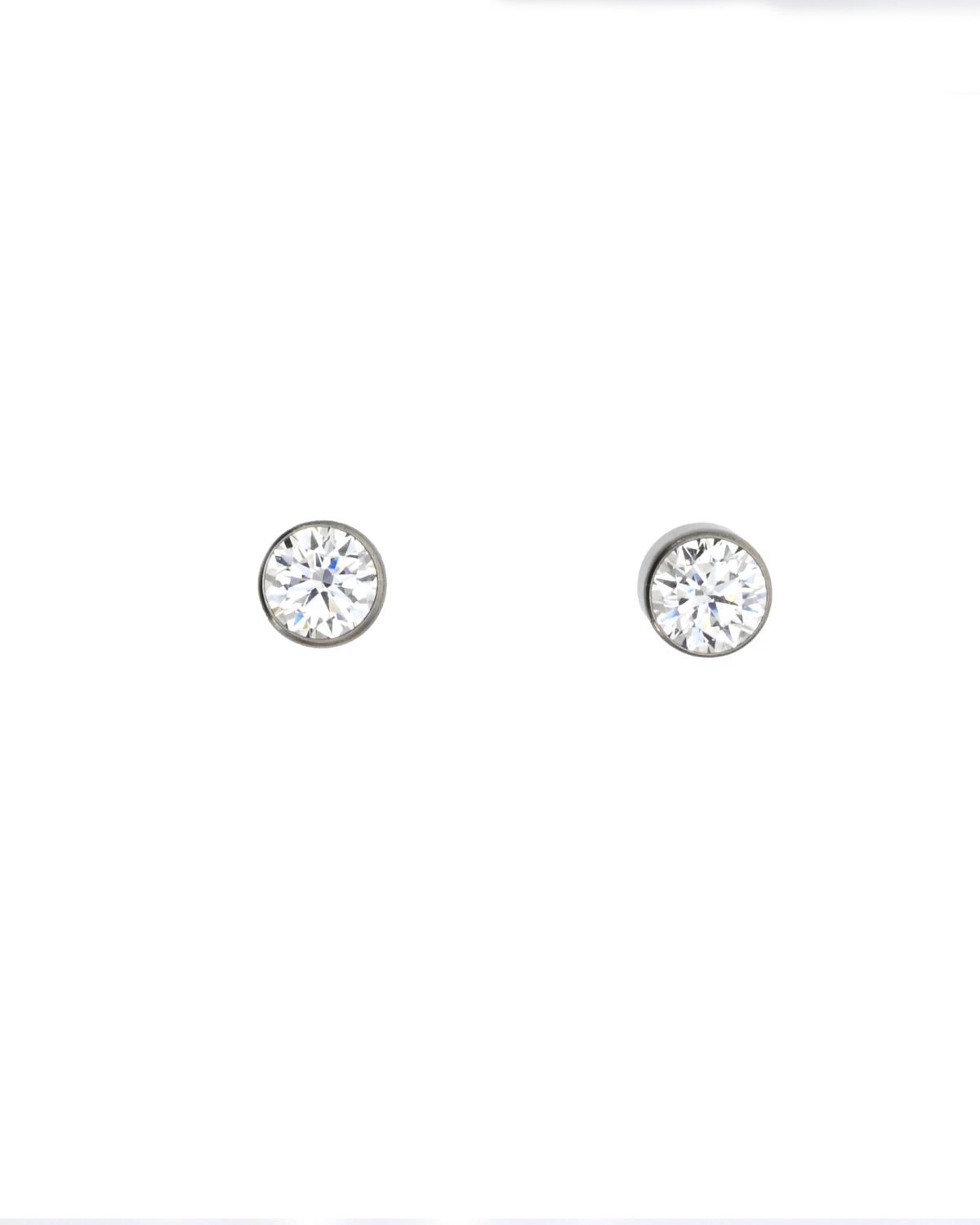 Timeless 5mm CZ Stud Earrings in Pure Titanium – Flush Set for Elegance